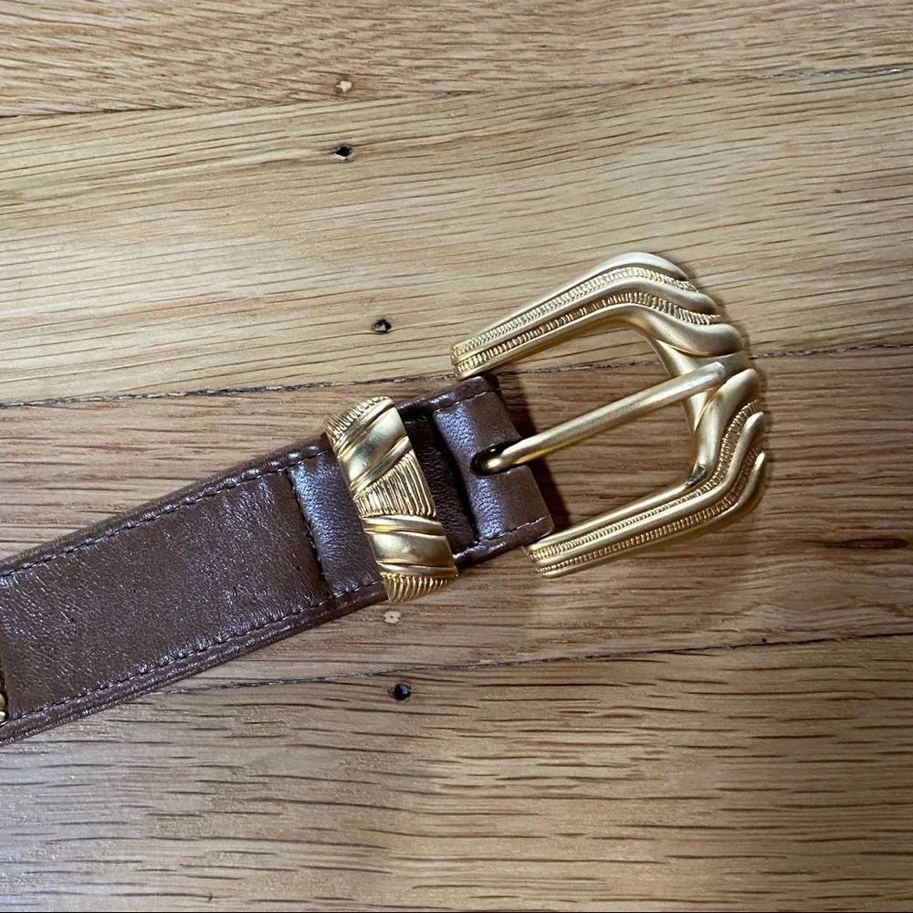 Carlisle Vintage Leather and Gold Belt